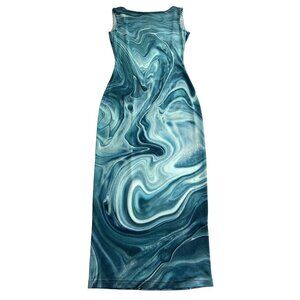 FARAI London Nera Mesh Midi Dress in Blue